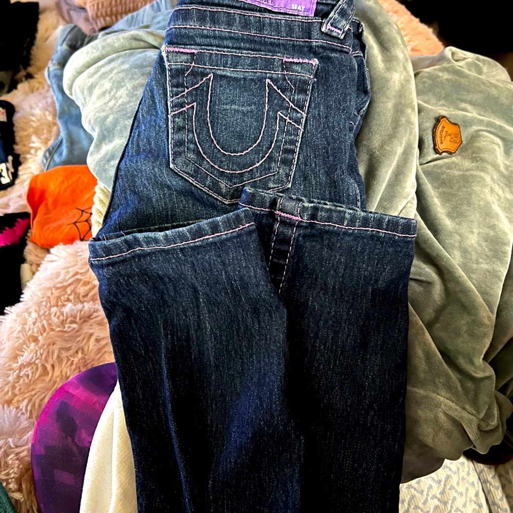 Girls true religion purple stitch size 7